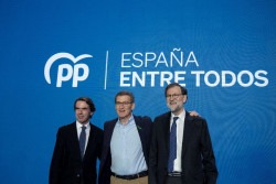 Aznar y Rajoy cierran filas con Feij&oacute;o tras una foto de `reconciliaci&oacute;n` en Valencia y un homenaje a Barber&aacute;