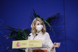 D&iacute;az pletorica  y euf&oacute;rica por el &eacute;xito que ha tenido frente a la CEOE de Garamendi que probablemente se divida en dos