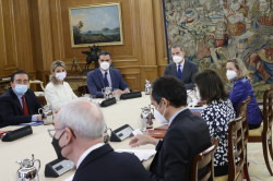 El Rey preside en la Zarzuela la reuni&oacute;n del Consejo de Seguridad Nacional para analizar la situaci&oacute;n