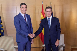 Feij&oacute;o avisa a S&aacute;nchez que acude a su reuni&oacute;n para hablar de la investidura, no del CGPJ: "Simplemente es candidato"