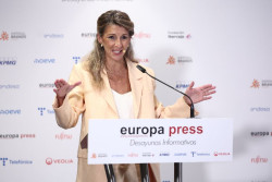 La comunista Yolanda D&iacute;az saluda el alto el fuego tras el acuerdo entre Israel y Ham&aacute;s en el que Espa&ntilde;a no ha pintado nada