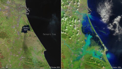 La ESA publica im&aacute;genes por sat&eacute;lite de las inundaciones en Valencia para ayudar con las labores de rescate