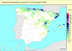 La falta de lluvias acumulada desde octubre hasta el 23 de agosto contin&uacute;a un 26% por debajo de los valores normales