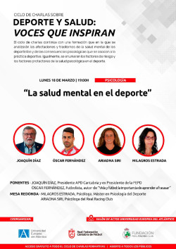La salud mental centrar&aacute; la segunda charla del ciclo `Deporte y salud` que acoge Uneatl&aacute;ntico