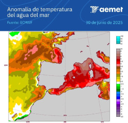 Las aguas del Mediterr&aacute;neo occidental alcanzan los 30&ordm;C, entre 5 y 6 &deg;C superiores a los de esta &eacute;poca del a&ntilde;o