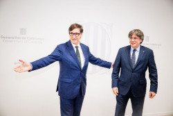 Puigdemont recibe al enviado de S&aacute;nchez, Illa,  en la EMBAJADA de la Generalitat en Bruselas, y en breve pasar&aacute; S&aacute;nchez 