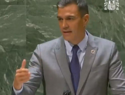 S&aacute;nchez avisa en la ONU de que la democracia "est&aacute; amenaza" 