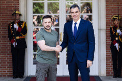 S&aacute;nchez jugando a todas bandas descarta un enfrentamiento con los socios por la visita de Zelenski: "Est&aacute; en juego la soberan&iacute;a de Ucrania"