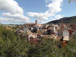 Siete medios a&eacute;reos movilizados a un incendio forestal en Bicorp (Valencia)