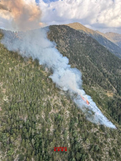 Un incendio forestal en Alins (Lleida) avanza a "baja y media intensidad"