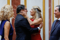 Yolanda D&iacute;az clausura sus viajes internacionales de ocio ante el "cristo" que tiene con los restos de su partido Sumar