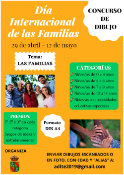 Abierto el plazo de recepci&oacute;n de obras del Concurso de Dibujo &ldquo;D&iacute;a Internacional de las Familias