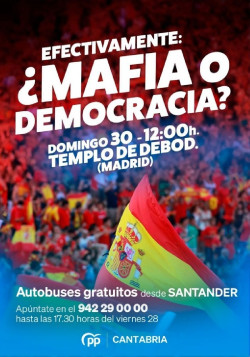 Buruaga encabeza la representación del PP de Cantabria en la concentración del domingo en Madrid contra la corrupción