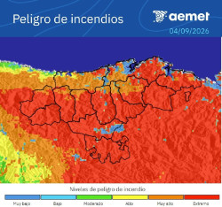 Cantabria inicia este viernes un episodio de peligro extremo de incendios forestales