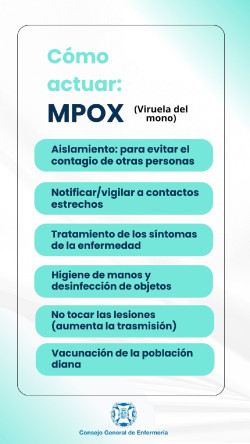 El Consejo General de Enfermería recomienda aislarse ante un caso positivo de mpox
