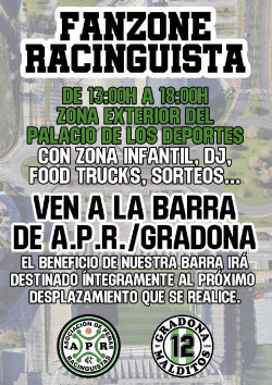 El exterior del Palacio de los Deportes acoger&aacute; una `fan zone` con motivo del Racing-Zaragoza