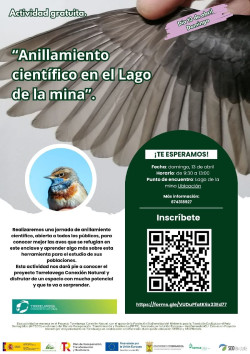 El Lago de la Mina acogerá el 13 de abril una jornada de anillamiento de aves
