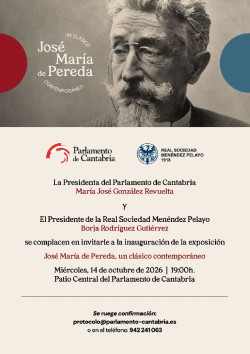 El Parlamento acoge desde el mi&eacute;rcoles una exposici&oacute;n por el 120 aniversario de la muerte de Pereda