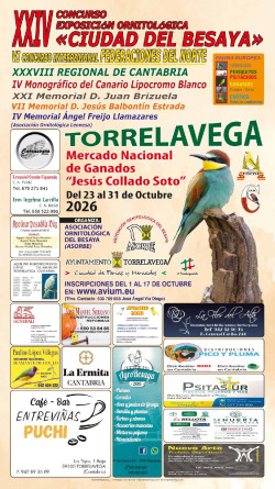 El XXIV Concurso Exposici&oacute;n Ornitol&oacute;gica `Ciudad del Besaya` reunir&aacute; m&aacute;s de 2.000 aves en Torrelavega