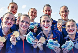 Espa&ntilde;a conquista el oro en la final de rutina t&eacute;cnica por equipos de nataci&oacute;n art&iacute;stica del Europeo