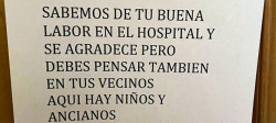 Jueces y fiscales avisan que insistir con mensajes o carteles de vecinos contra sanitarios es un delito de amenazas o coacciones