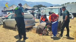 La Guardia Civil sigue desplegada en la rave de La Granja para impedir la llegada de nuevos asistentes
