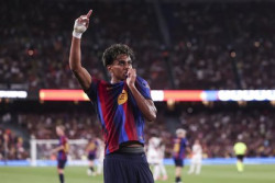 Lamine Yamal: "Los goles no nos est&aacute;n faltando, estoy muy contento con la plantilla que tenemos"