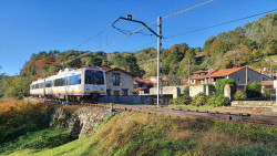 Las barreras del paso a nivel de Rudagüera caen sobre el coche de una vecina mientras pasaba el tren