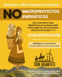 M&aacute;s de 11.000 personas firman las alegaciones contra los pol&iacute;gonos e&oacute;licos Astillero I y II