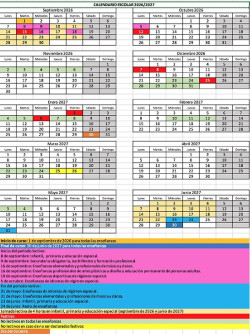 Publicado en el BOC el calendario escolar para el pr&oacute;ximo curso, con cinco periodos de descanso