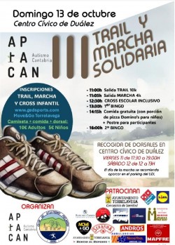 Torrelavega acoge el día 13 el III Trail y Marcha Solidaria a favor de APTACAN Autismo Cantabria