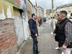 Torrelavega inicia la restauración del mural de la Peña Bolística con motivo de su 90 aniversario