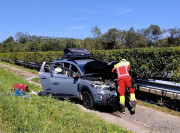  Tres heridos leves tras salirse un coche de la A-8 a la altura de Vald&aacute;liga
