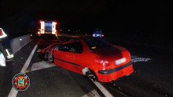  Un coche se estrella en la A-8 en B&aacute;rcena de Cicero y aparece sin ocupantes